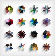 3d flat abstract business icon set N2