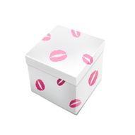 vector 3d white box decorated with kisses
