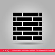 brick wall icon vector illustration eps10 on grey background