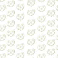 heart in a floret seamless pattern