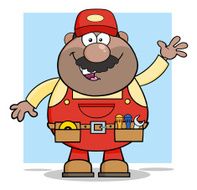 African American Mechanic Waving A Greeting With Background