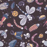 Cute cartoon insect pattern Summer concept texture