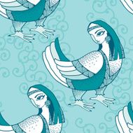Seamless pattern with Mythological Bird