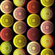 Geometric circles on black background