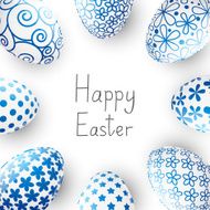 Set of blue Easter eggs N2