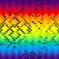 Grunge triangles pattern on rainbow colorful background