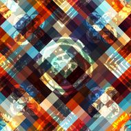 Abstract geometric pattern with grunge ornamental elements N2