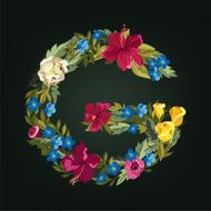 G letter Flower capital alphabet Colorful font Uppercase N2