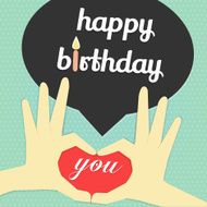 happy birthday word and candle