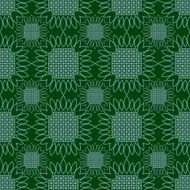 Vintage background Sunflowers seamless pattern