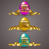 Set of Easter eggs with ribbons N3