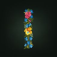 I letter Flower capital alphabet Colorful font Uppercase N2