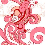 pink vector seamless pattern with swirls