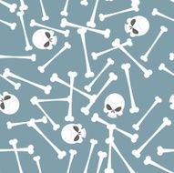 skull and bones seamless pattern