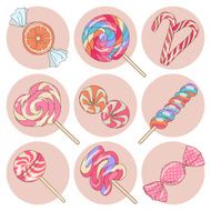 Lollipop candy isolated set