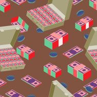 seamless money pattern Suitcase full of