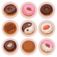 Donuts isolated set