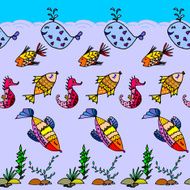 Cartoon fish pattern