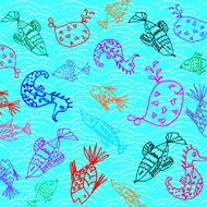 Cartoon fish pattern N5