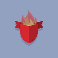 shields with fire element heraldic