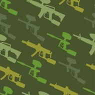 paintball guns Silhouette seamless pattern