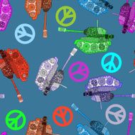 No war seamless pattern hippie background world peace