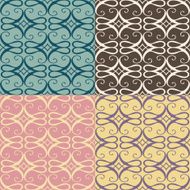 Set of Seamless with abstract colorful floral patterns N9
