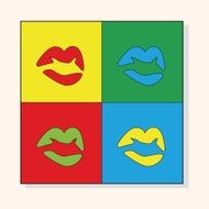 pop art lipstick theme elements N5