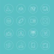 Game line icon set