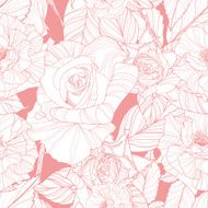 beautiful vector seamless pink pattern with roses N2