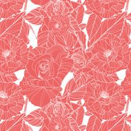 beautiful vector seamless pink pattern with roses N3