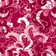 vector seamless floral pattern with swirls