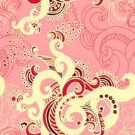 vector seamless floral pattern with swirls N3