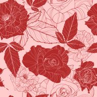 gentle vector seamless floral pattern with roses