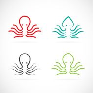 Vector image of an octopus design on white background N2