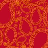 beautiful golden paisley seamless background