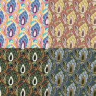 Set of Seamless with abstract colorful floral patterns N12