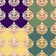Set of Seamless with abstract colorful floral patterns N13