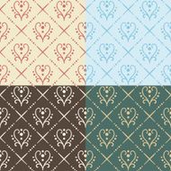 Set of Seamless with abstract colorful floral patterns N14