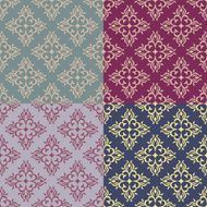 Set of Seamless with abstract colorful floral patterns N15
