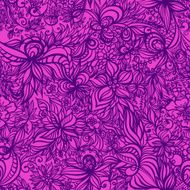beautiful vector floral hand drawn seamless pattern with swirls