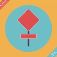 Blank red road sign - vector illustration
