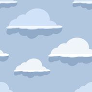 Cloud seamless pattern on blue background