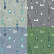 Set of 4 seamless wedding textures