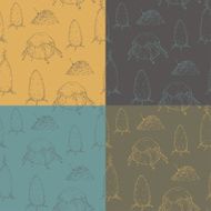 Set of 4 seamless textures with hay