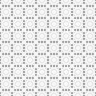 Gray ornament with dark gray pointy squares and clover shapes