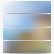 Abstract hexagonal headers set blurred design vector N18