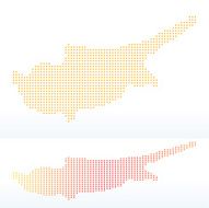 Map of Republic Cyprus with Dot Pattern