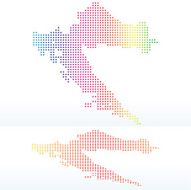 Map of Republic Croatia with Dot Pattern