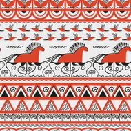 Seamless background in style Mezen Vector illustration